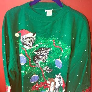 Christmas kitten sweatshirt